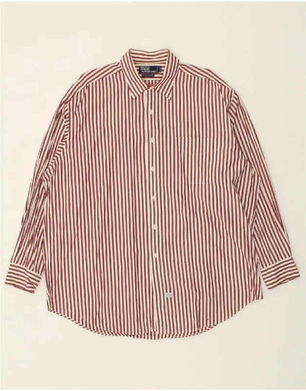 POLO RALPH LAUREN Mens Shirt Size 17 1/2 XL Brown Striped Cotton Polka Dot Checkered Tartan POLO RALPH LAUREN Mens Shirt Size 17 1/2 XL Brown Striped Cotton Polka Dot Checkered Tartan