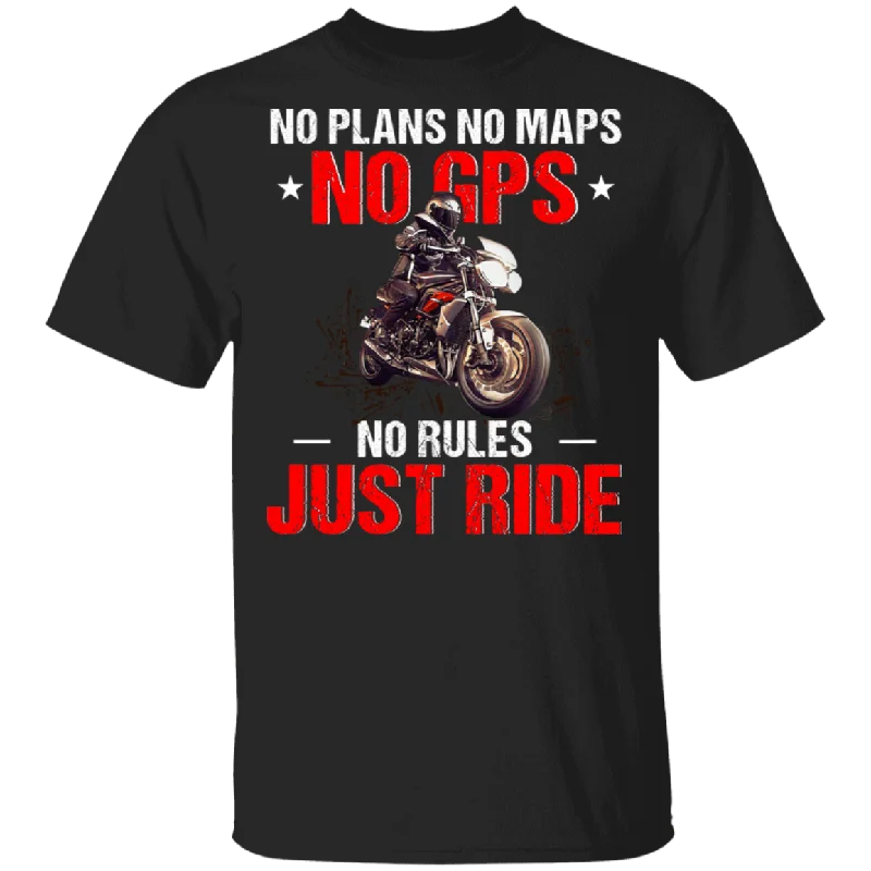 No Plans No Maps No GPS No Rules Just Ride Motorcycle Motorbike Biker Gifts T-Shirt Houndstooth Herringbone Solid No Plans No Maps No GPS No Rules Just Ride Motorcycle Motorbike Biker Gifts T-Shirt Houndstooth Herringbone Solid