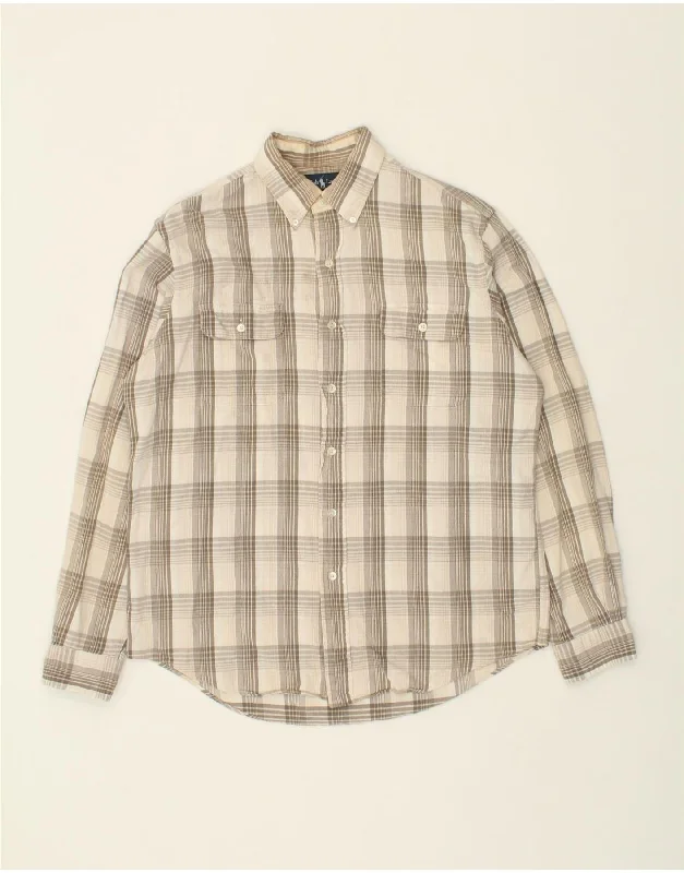 RALPH LAUREN Mens Shirt Large Grey Check Cotton Spandex Blend Rayon Blend Denim Blend RALPH LAUREN Mens Shirt Large Grey Check Cotton Spandex Blend Rayon Blend Denim Blend