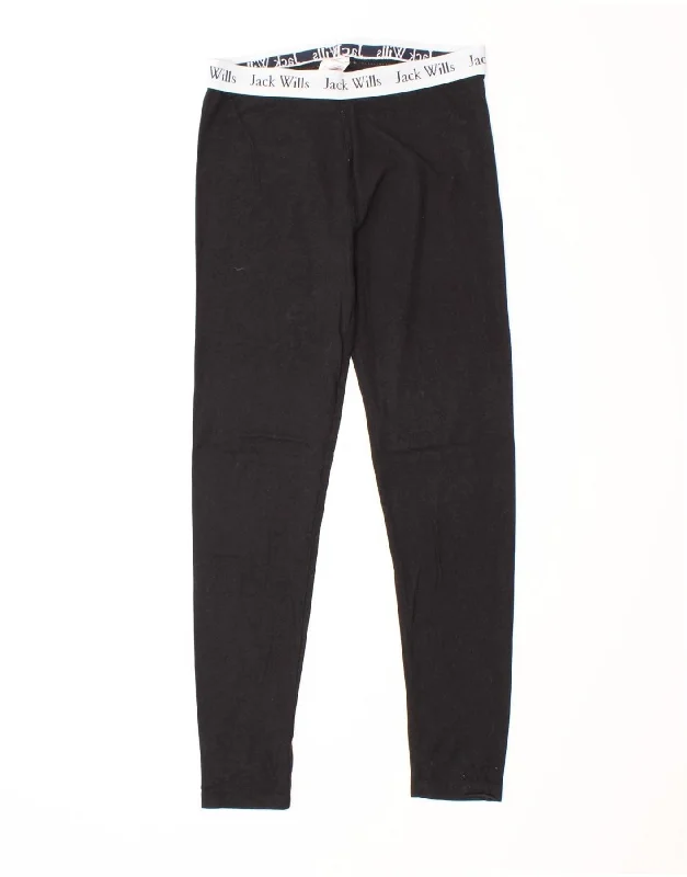 JACK WILLS Womens Graphic Leggings UK 10 Small Black Cotton Comfortable Workout Fitness Leggings JACK WILLS Womens Graphic Leggings UK 10 Small Black Cotton Comfortable Workout Fitness Leggings