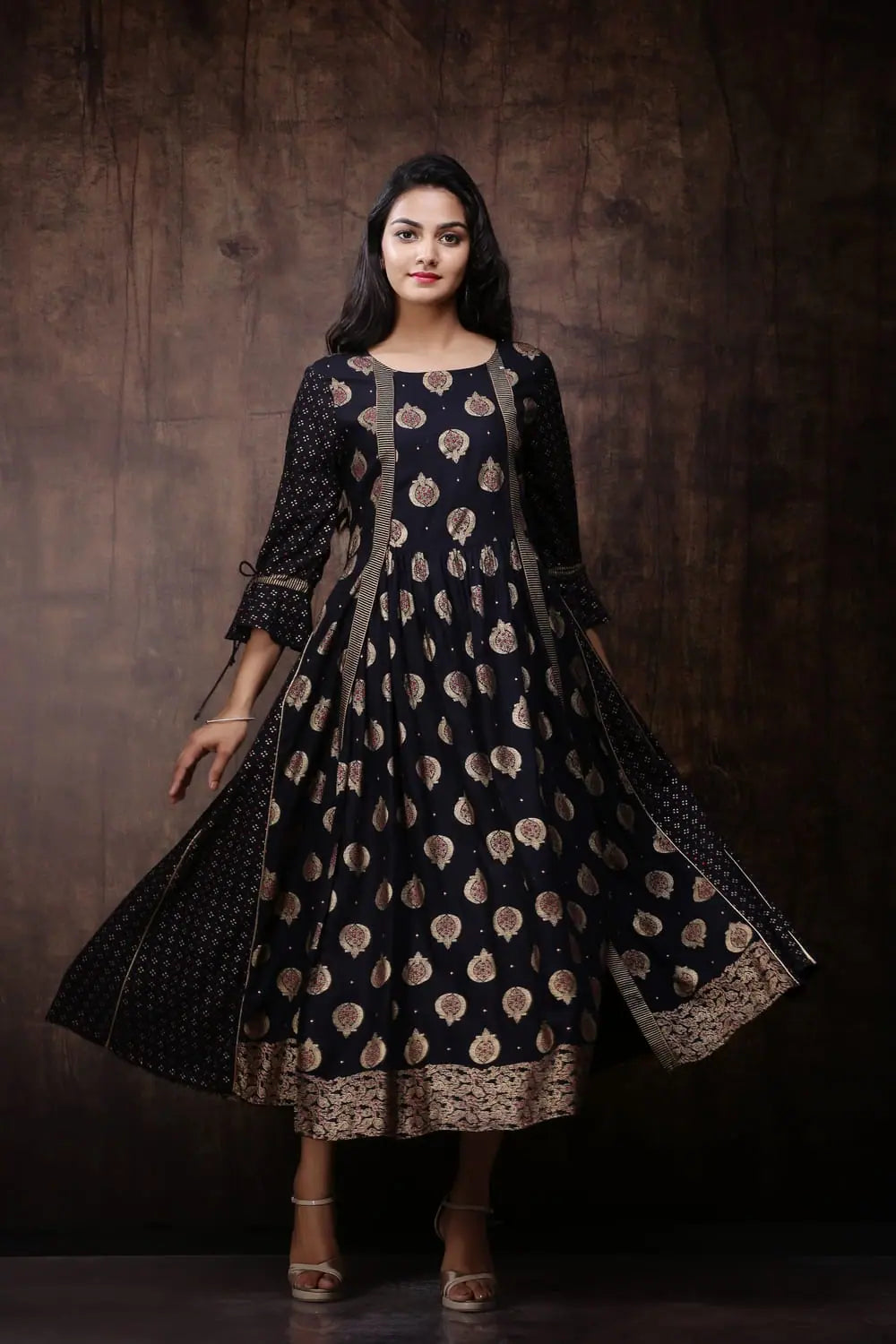 Juniper Black Rayon Printed Jacket Style Kurta Dress Tailored Jacket Straight Jacket A-Line Jacket Juniper Black Rayon Printed Jacket Style Kurta Dress Tailored Jacket Straight Jacket A-Line Jacket
