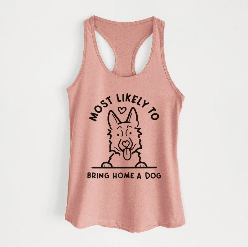 Most Likely to Bring Home a Dog - German Shepherd - Women's Racerback Tanktop flowy tank top Most Likely to Bring Home a Dog - German Shepherd - Women's Racerback Tanktop flowy tank top