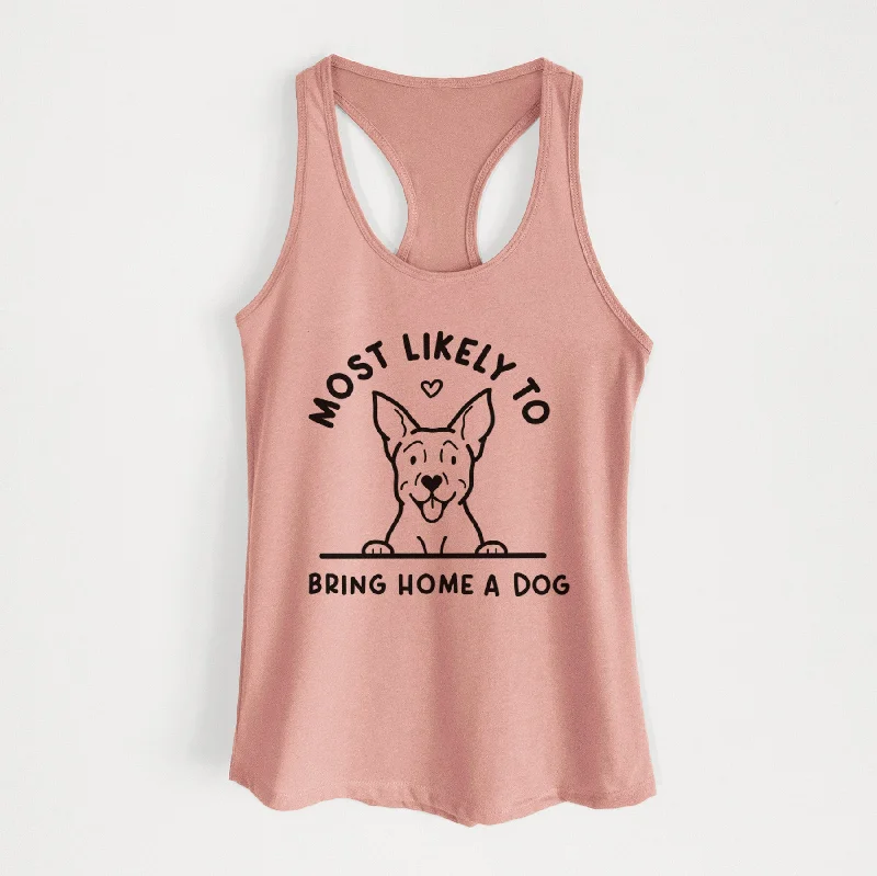 Most Likely to Bring Home a Dog - Carolina Dog - Women's Racerback Tanktop breathable tank top Most Likely to Bring Home a Dog - Carolina Dog - Women's Racerback Tanktop breathable tank top