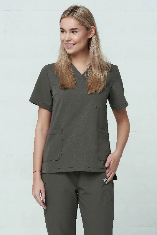 Khaki / XXS / 65% Polyester 32% Rayon 3% Elastane