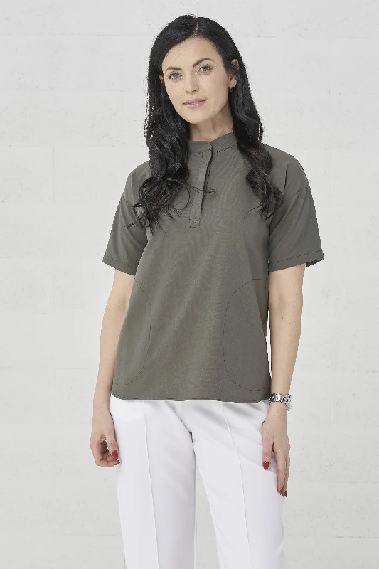 Khaki / 65% Polyester 32% Rayon 3% Elastane / XS