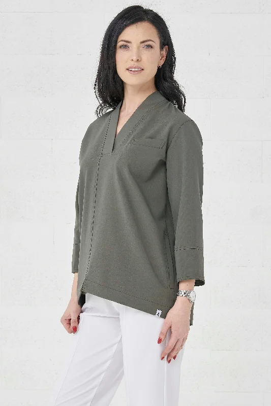 Khaki / 65% Polyester 32% Rayon 3% Elastane / XS