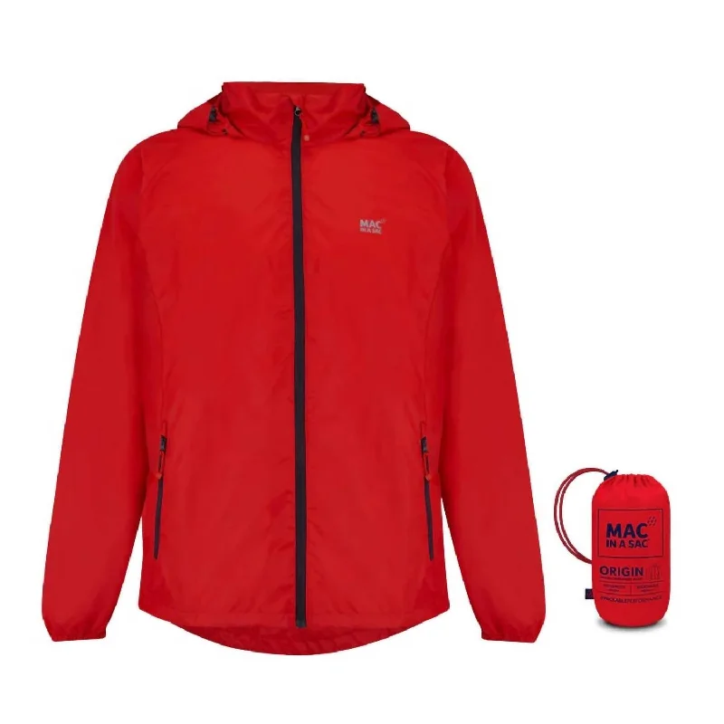 Origin Packable & Waterproof Jacket In Red