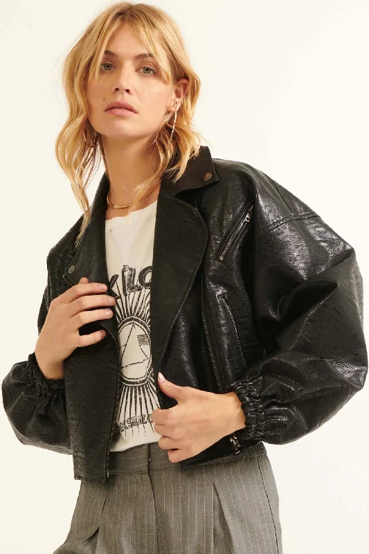 Born to Ride Vegan Leather Motorcycle Jacket