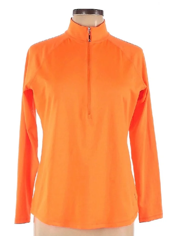 Jofit Women's Bright Orange Zip Mock Pullover Size L MSP$