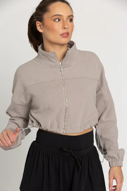 Misty Cinched Zip-Up Jacket