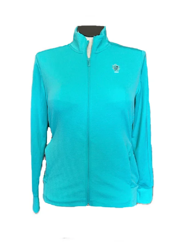 New Adidas Teal Full Zip Textured Pullover Size L MSP $80