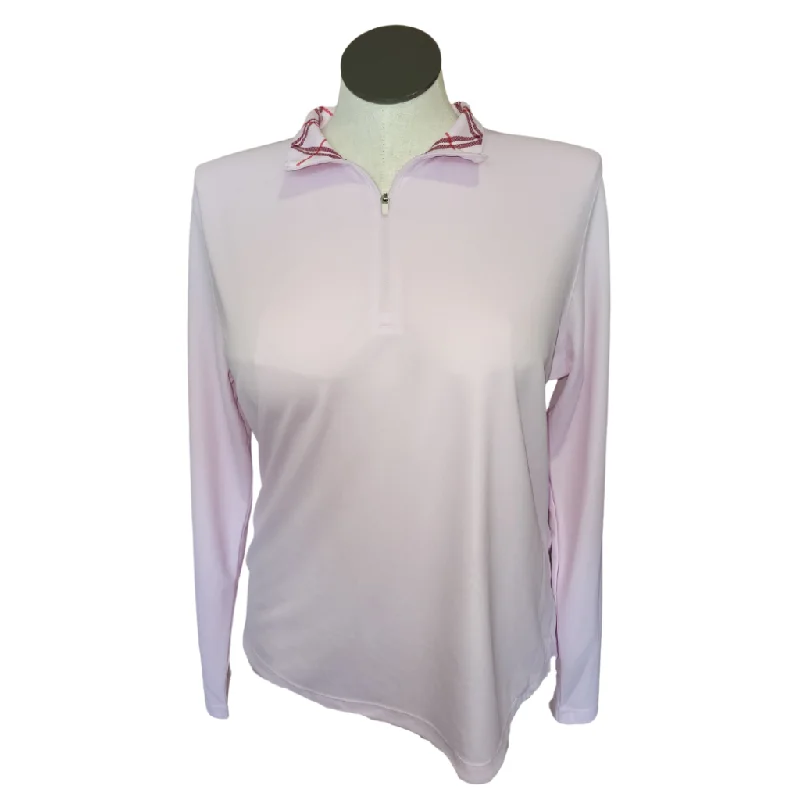 New Lady Hagen Women's Clubhouse Light Pink Pique Long Sleeve Golf Top Size XL MSP$60