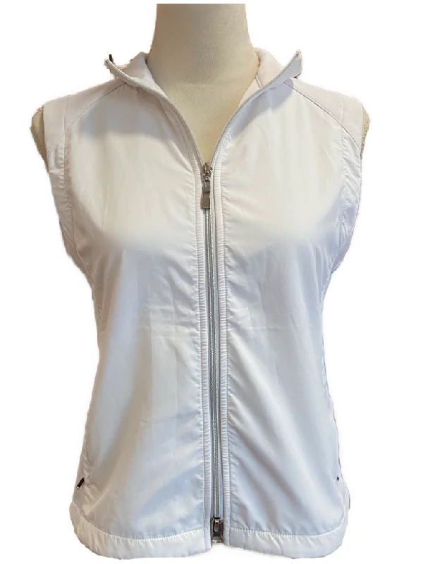 Page & Tuttle Full Zip White Sleeveless Vest Size S