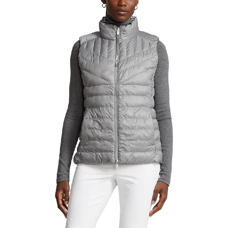 RLX Ralph Lauren Women's Water-Resistant Reversible Quilted Vest - RLX Deco/Peak Grey