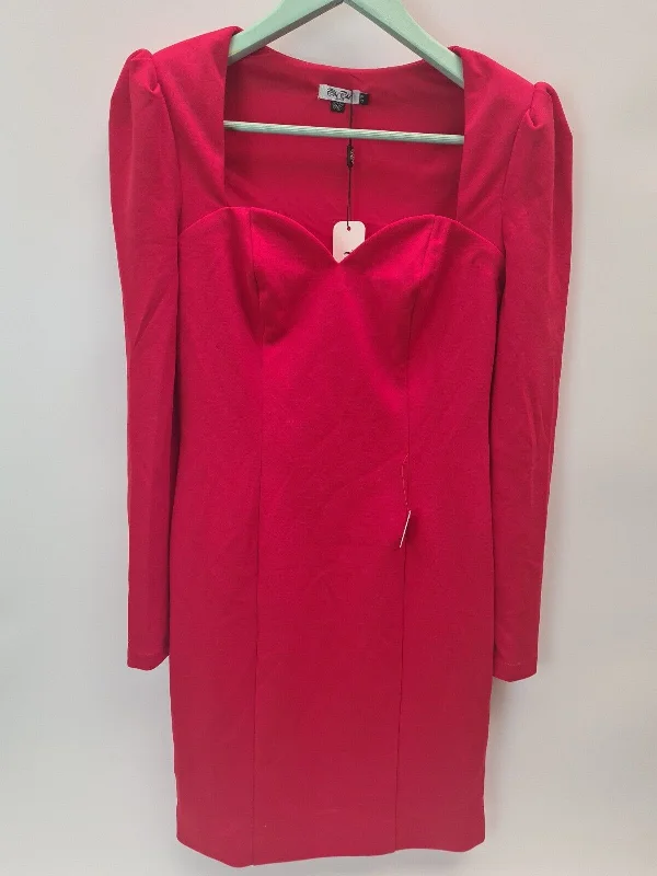 Chi Chi London Bodycon Party Dress. Long Sleeve. Red. Size UK 8 **** V355