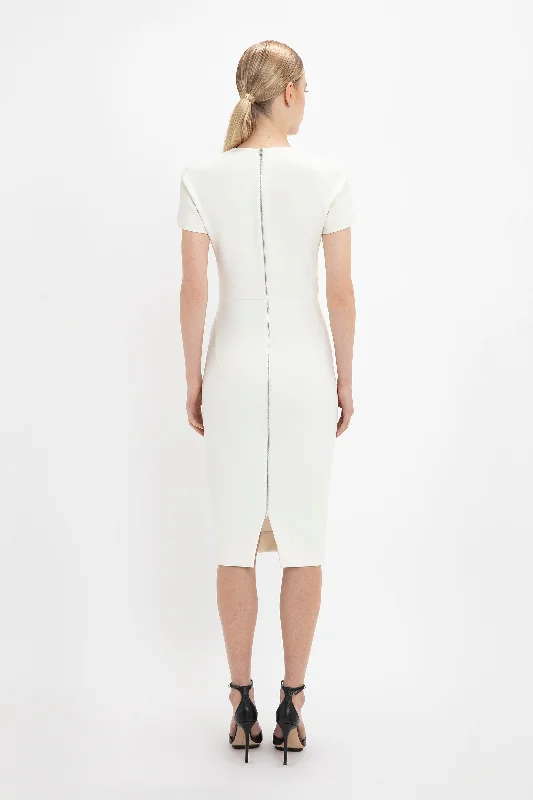 Fitted T-shirt Dress In Ivory