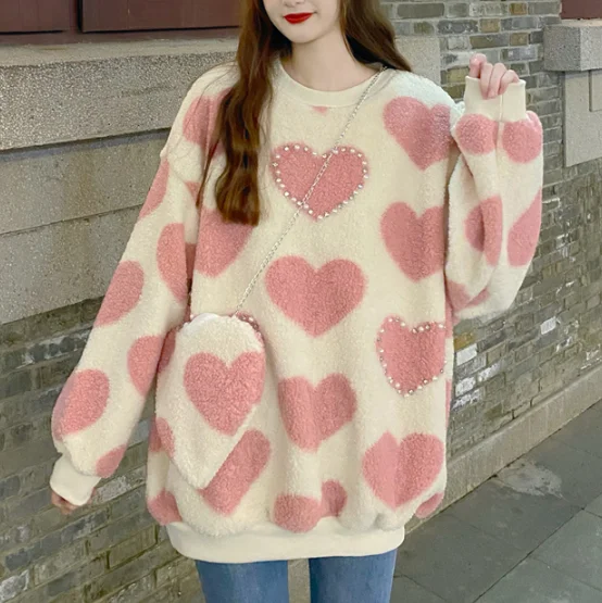 Cute  Heart plush sweater yv30318