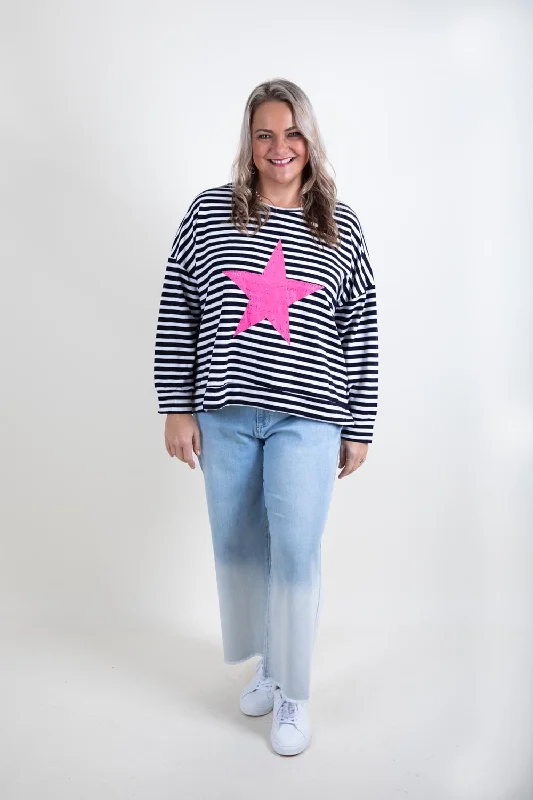 Love Lily - LOV061 Sadie Pink Star Sweat