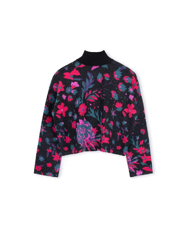 Printed Puff Sleeve Sweater