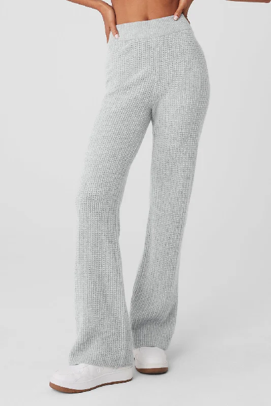 Cashmere High-Waist Plush Waffle Pant - Athletic Heather Grey