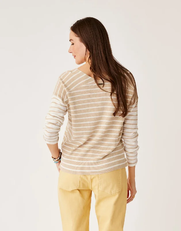 Zella Pullover: Cement Breton Stripe