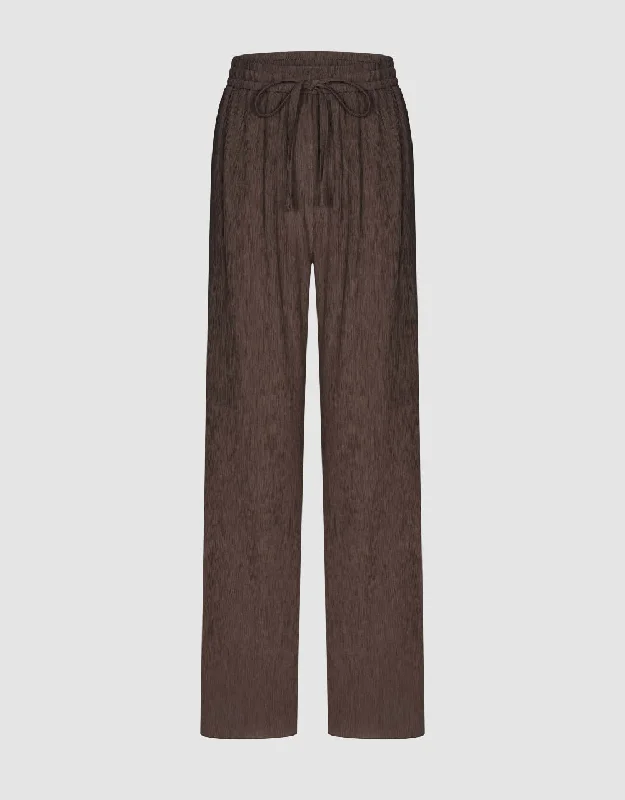 Drawstring Waist Straight Pants