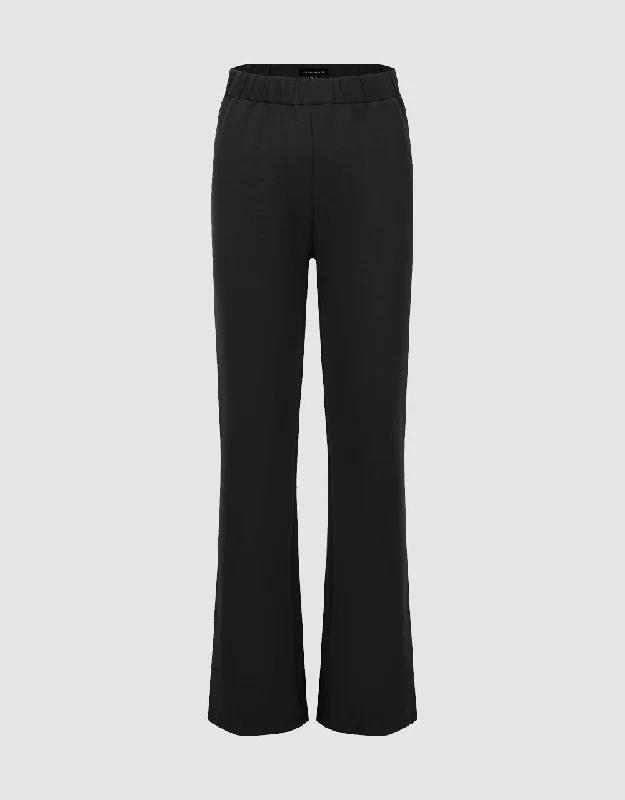 Elastic Waist Knitted Flare Pants