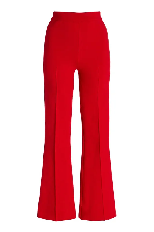 Kick Stretch-Cotton Pants In Subtle Jacquard Red