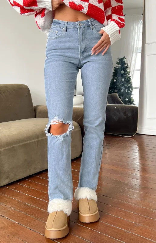 Loui Mid Wash Straight Leg Denim Jeans