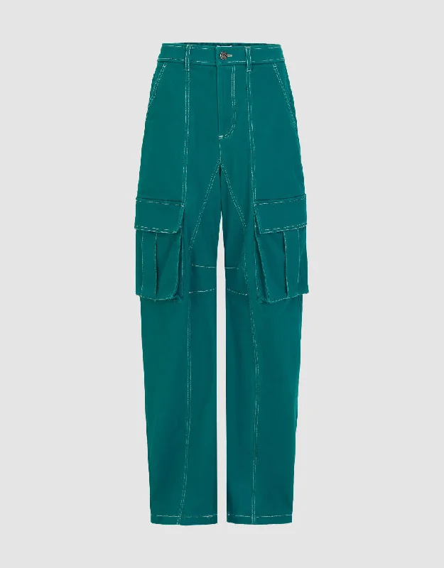 Multi-Pocket Wide-Leg Pants