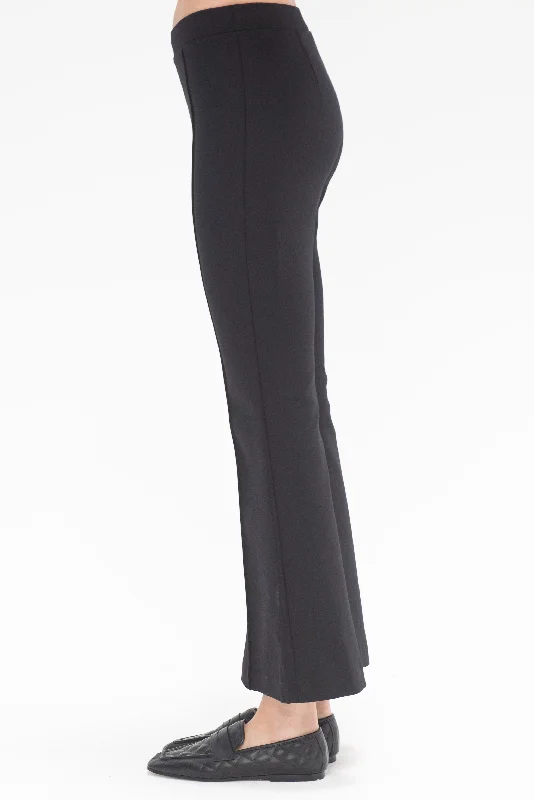 Cropped Flare Pull-On Pant, Black