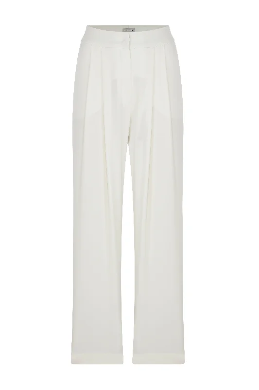 Tina Crepe Trousers in Blanche