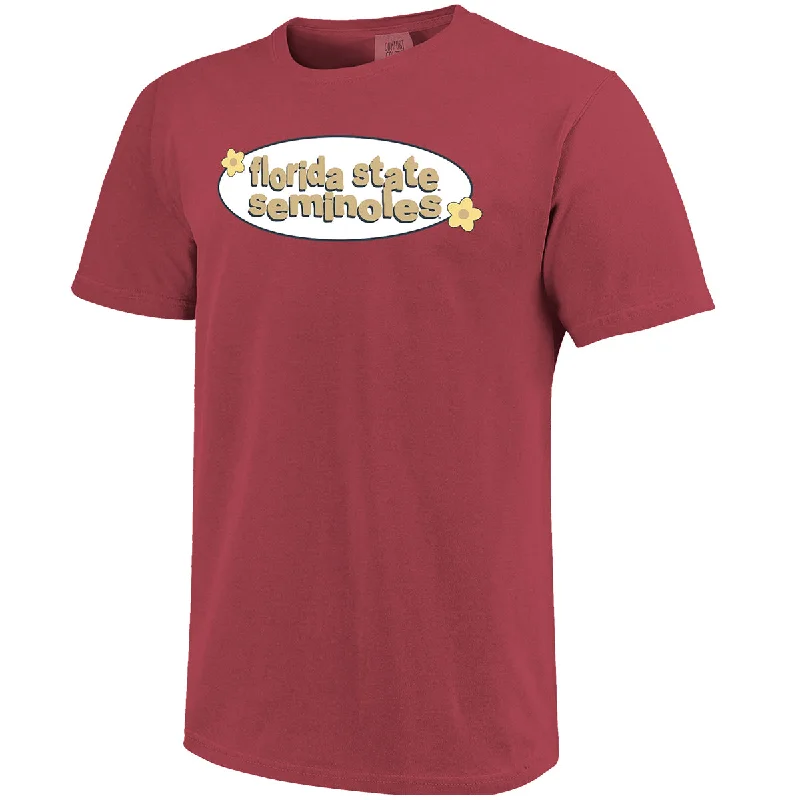 Image One Comfort Colors Florida State Seminoles Oval Design Short Sleeve T-shirt - Brick