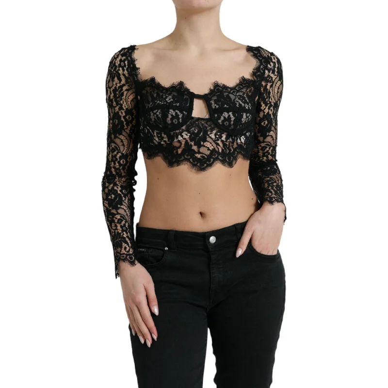 Dolce & Gabbana Elegant Lace Bustier Cropped Top