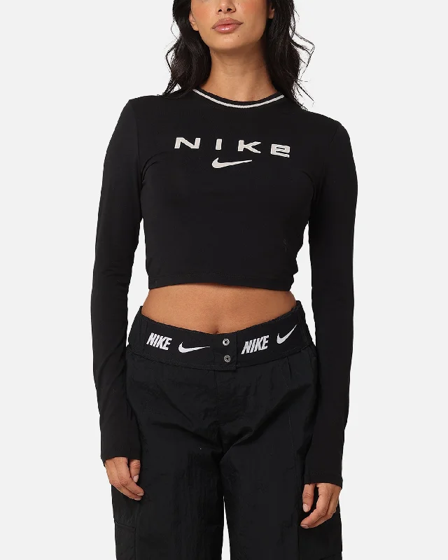 Nike Women's Sportswear Long Sleeve Slim Cropped T-Shirt Black