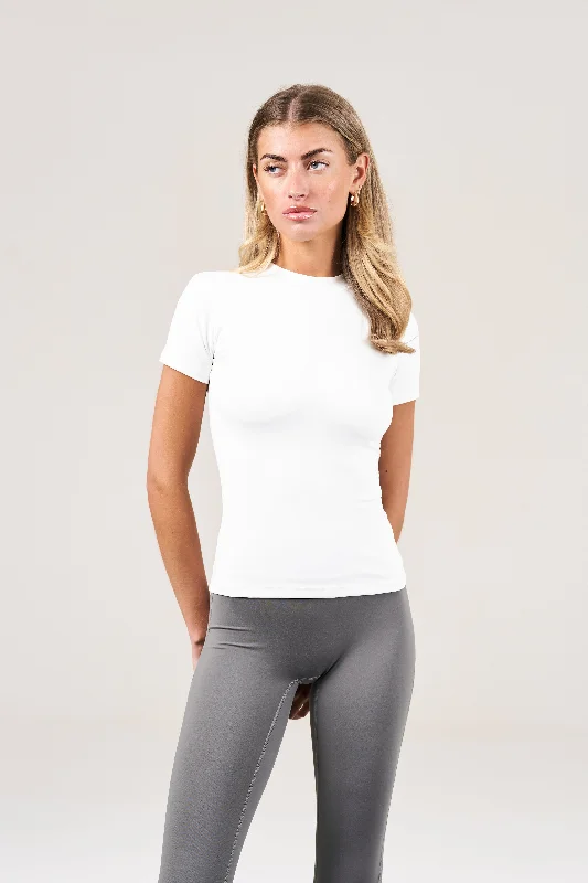 SCULPTING STRETCH EMBLEM BABY TEE - OFF WHITE