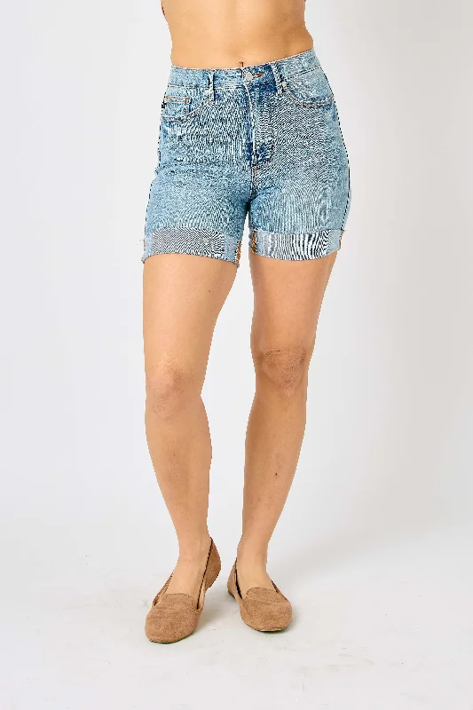 HW Tummy Control Cool Denim Shorts