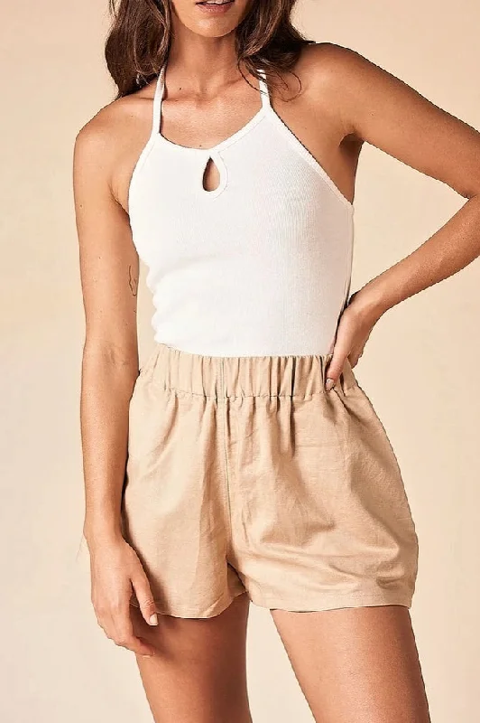 SUMMI SUMMI Womens Linen Short - Nude