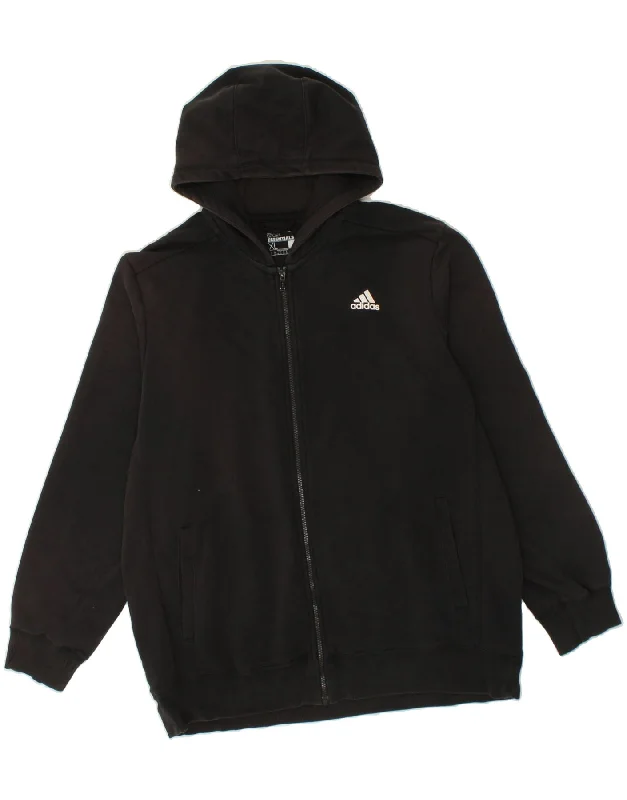 ADIDAS Mens Zip Hoodie Sweater XL Black Cotton