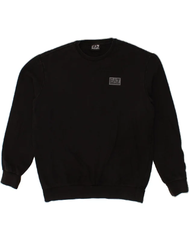 EMPORIO ARMANI Mens Sweatshirt Jumper Medium Black Cotton