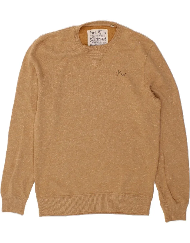 JACK WILLS Mens Sweatshirt Jumper Medium Beige Flecked Cotton