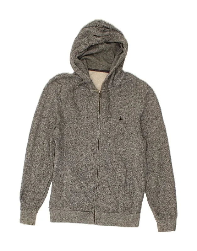 JACK WILLS Mens Zip Hoodie Sweater Medium Grey Cotton