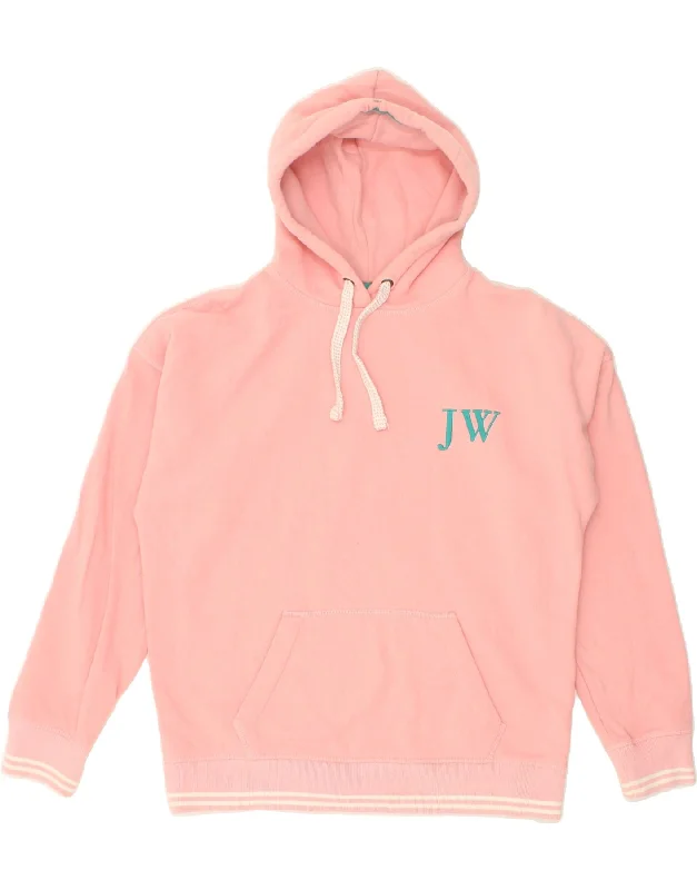 JACK WILLS Womens Oversized Graphic Hoodie Jumper UK 12 Medium Pink Cotton