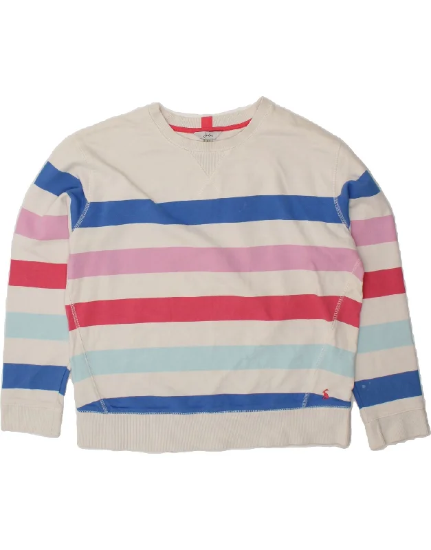 JOULES Womens Oversized Sweatshirt Jumper UK 12 Medium White Striped