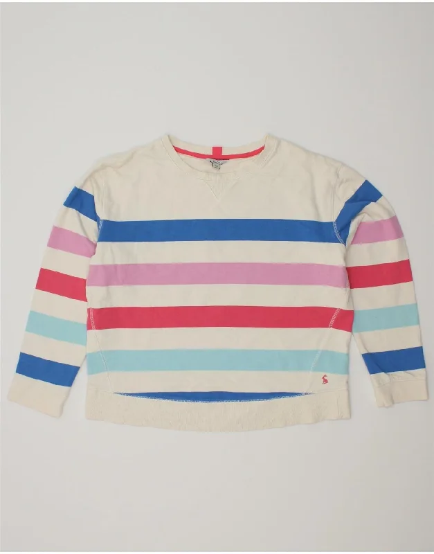 JOULES Womens Oversized Sweatshirt Jumper UK 14 Large  Off White Striped