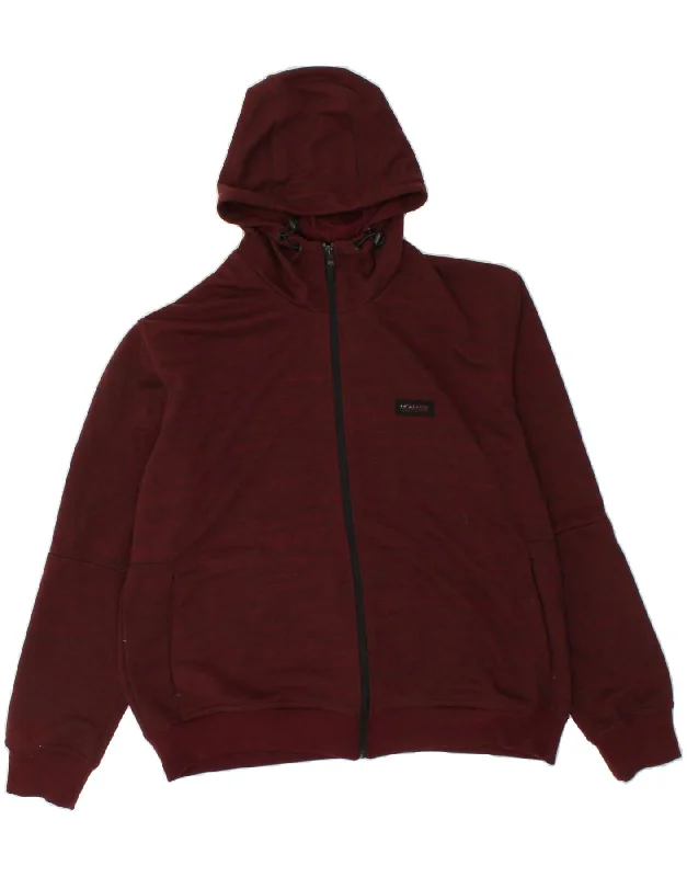 MCKENZIE Mens Zip Hoodie Sweater 2XL Burgundy Cotton