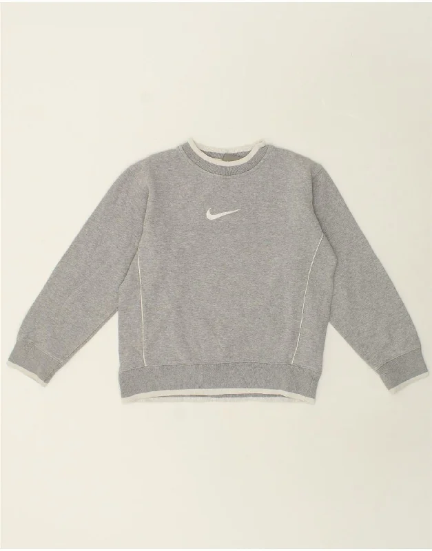 NIKE Boys Sweatshirt Jumper 9-10 Years Small Grey Cotton