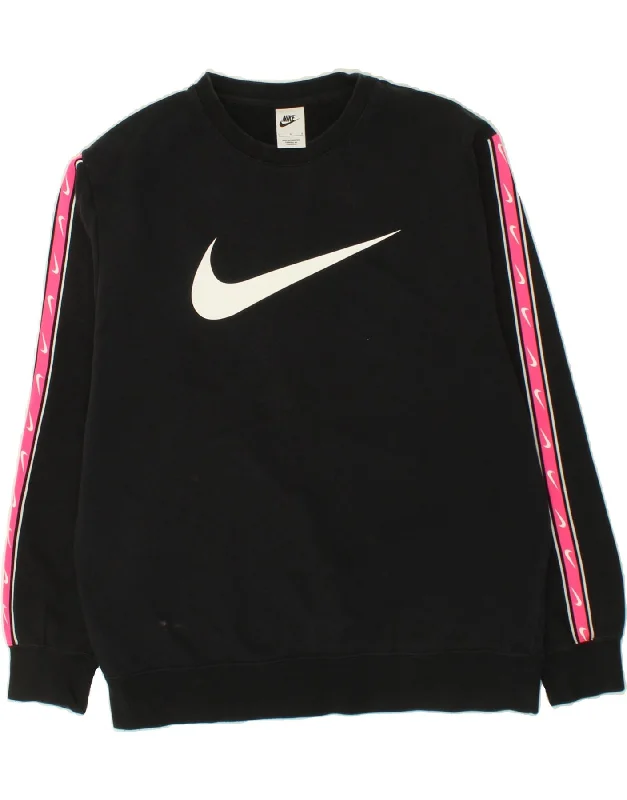 NIKE Mens Graphic Sweatshirt Jumper Large Black Cotton