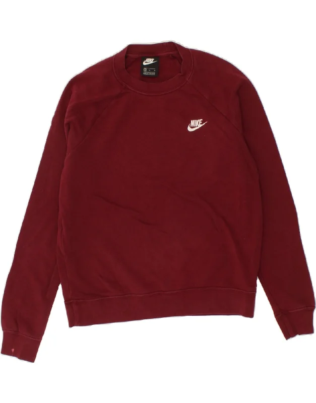 NIKE Mens Sweatshirt Jumper Medium Maroon Cotton