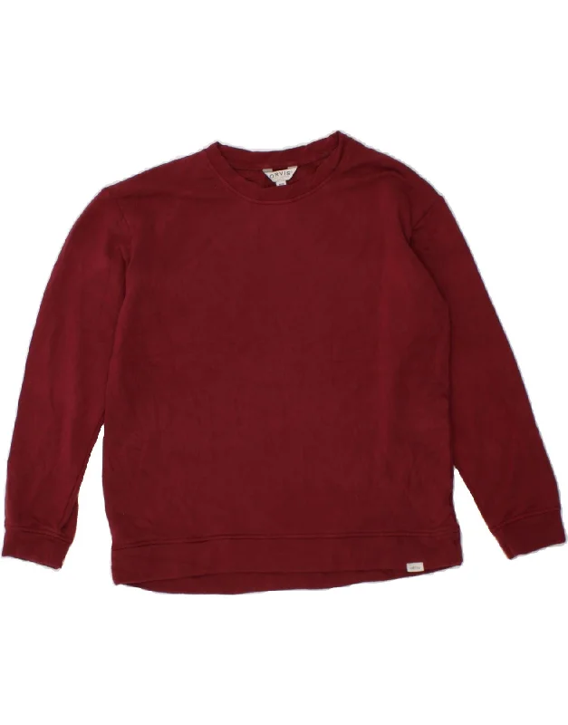 ORVIS Womens Sweatshirt Jumper UK 14 Medium Burgundy Cotton